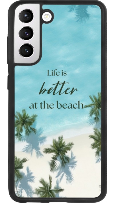 Samsung Galaxy S21 FE 5G Case Hülle - Silikon schwarz Summer 2025 Life is better at the beach
