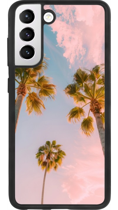 Samsung Galaxy S21 FE 5G Case Hülle - Silikon schwarz Summer 2025 Palmiers