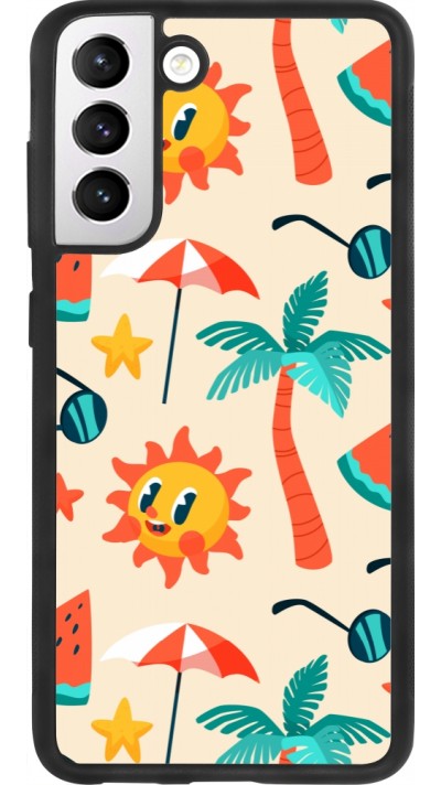 Samsung Galaxy S21 FE 5G Case Hülle - Silikon schwarz Summer 2025 Pattern soleil