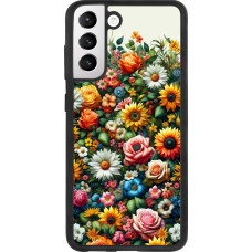 Samsung Galaxy S21 FE 5G Case Hülle - Silikon schwarz Sommer Blumenmuster
