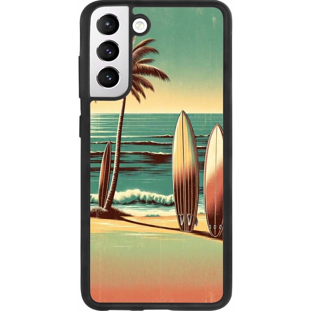 Samsung Galaxy S21 FE 5G Case Hülle - Silikon schwarz Surf Paradise