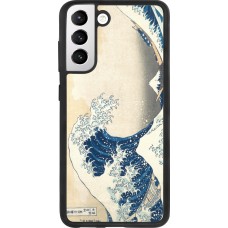 Samsung Galaxy S21 FE 5G Case Hülle - Silikon schwarz Kunstbild - Die große Welle vor Kanagawa - Hokusai