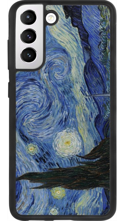 Samsung Galaxy S21 FE 5G Case Hülle - Silikon schwarz Kunstbild - Sternennacht - Van Gogh