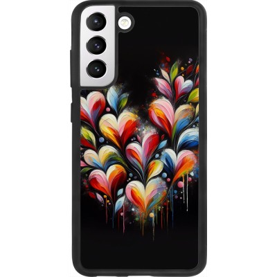Samsung Galaxy S21 FE 5G Case Hülle - Silikon schwarz Valentin 2024 Schwarzes Herz Abstrakt