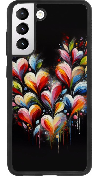 Samsung Galaxy S21 FE 5G Case Hülle - Silikon schwarz Valentin 2024 Schwarzes Herz Abstrakt