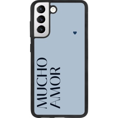 Samsung Galaxy S21 FE 5G Case Hülle - Silikon schwarz Valentine 2024 mucho amor azul