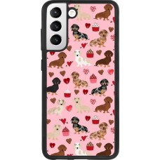 Samsung Galaxy S21 FE 5G Case Hülle - Silikon schwarz Valentine 2024 puppy love