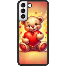 Samsung Galaxy S21 FE 5G Case Hülle - Silikon schwarz Valentin 2024 Teddy Liebe