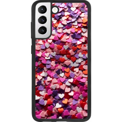 Samsung Galaxy S21 FE 5G Case Hülle - Silikon schwarz Valentin 2025 Konfetti