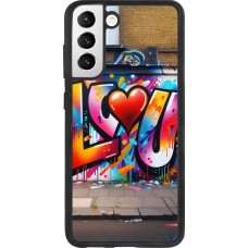 Samsung Galaxy S21 FE 5G Case Hülle - Silikon schwarz Valentin 2025 Liebe U Tag