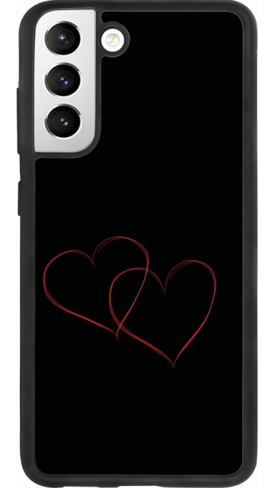 Samsung Galaxy S21 FE 5G Case Hülle - Silikon schwarz Valentine 2023 attached heart