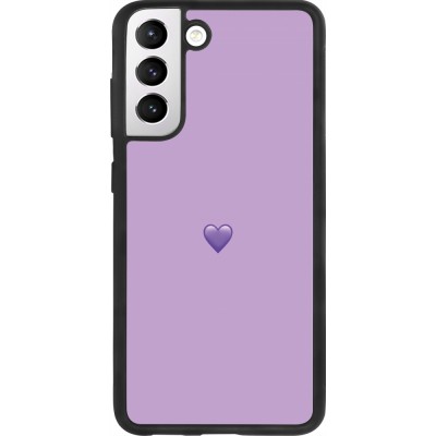 Samsung Galaxy S21 FE 5G Case Hülle - Silikon schwarz Valentine 2023 purpule single heart