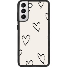Samsung Galaxy S21 FE 5G Case Hülle - Silikon schwarz Valentine 2023 minimalist hearts