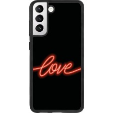 Samsung Galaxy S21 FE 5G Case Hülle - Silikon schwarz Valentine 2023 neon love