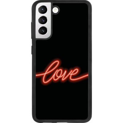 Samsung Galaxy S21 FE 5G Case Hülle - Silikon schwarz Valentine 2023 neon love