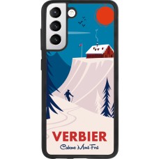 Samsung Galaxy S21 FE 5G Case Hülle - Silikon schwarz Verbier Cabane Mont-Fort