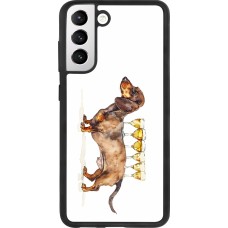 Samsung Galaxy S21 FE 5G Case Hülle - Silikon schwarz Wine Teckel
