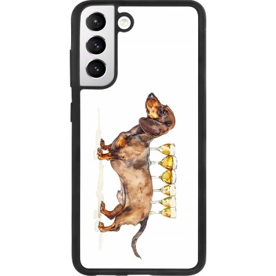 Samsung Galaxy S21 FE 5G Case Hülle - Silikon schwarz Wine Teckel