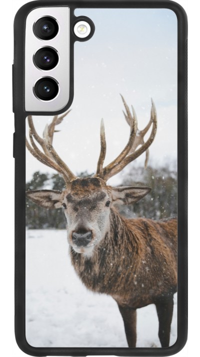 Samsung Galaxy S21 FE 5G Case Hülle - Silikon schwarz Winter 25 Winter reindeer