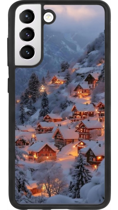 Samsung Galaxy S21 FE 5G Case Hülle - Silikon schwarz Winter 25 Winter snowy village