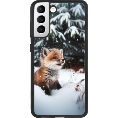 Samsung Galaxy S21 FE 5G Case Hülle - Silikon schwarz Weihnachten 2023 Fuechslein Tanne