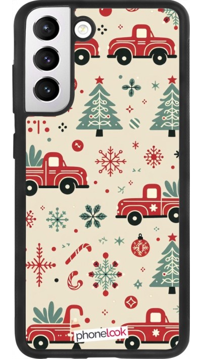 Samsung Galaxy S21 FE 5G Case Hülle - Silikon schwarz Weihnachten 2024 Lkw Tanne