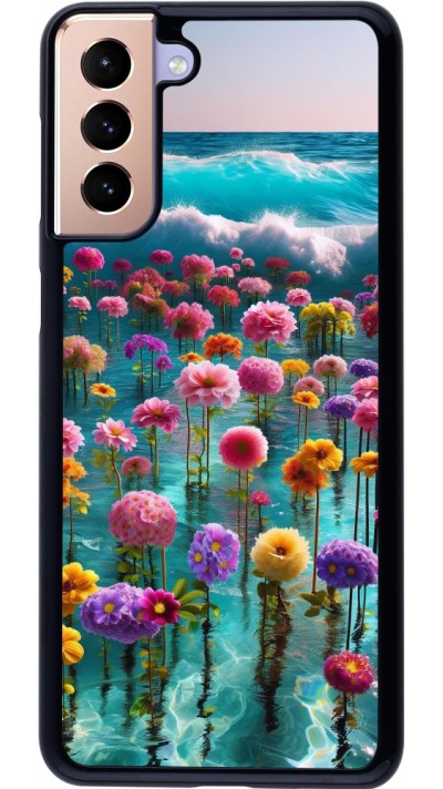Samsung Galaxy S21+ 5G Case Hülle - Blumenmeer Wellen