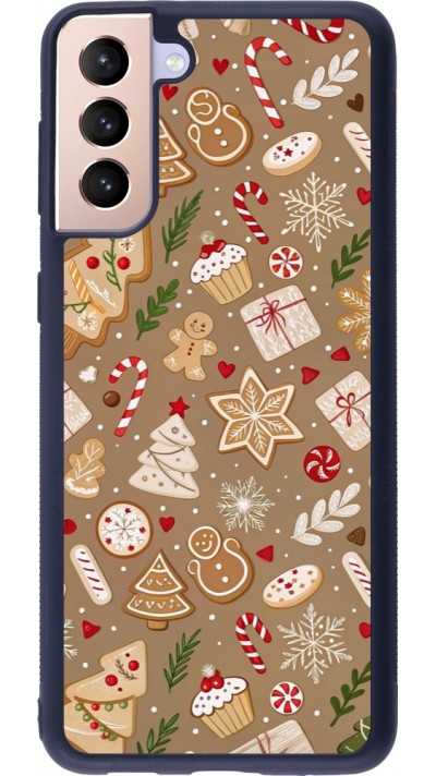 Samsung Galaxy S21+ 5G Case Hülle - Silikon schwarz Christmas 25 Pattern Ginger Cookie