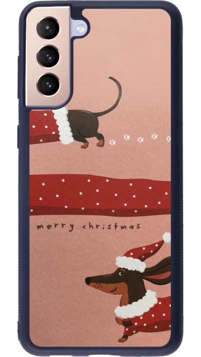 Samsung Galaxy S21+ 5G Case Hülle - Silikon schwarz Christmas 25 Teckel Merry Xmas