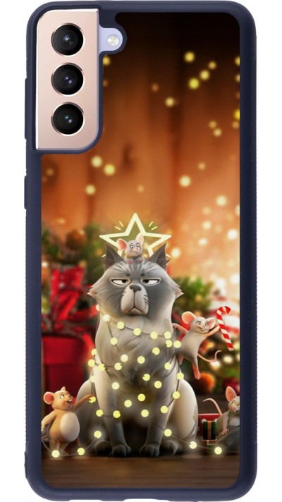Samsung Galaxy S21+ 5G Case Hülle - Silikon schwarz Christmas 25 Xmas Cat