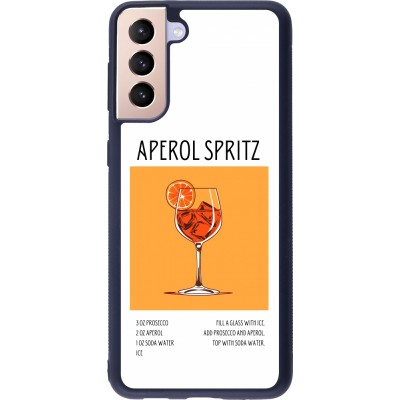 Samsung Galaxy S21+ 5G Case Hülle - Silikon schwarz Cocktail Rezept Aperol Spritz