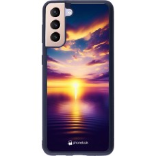 Samsung Galaxy S21+ 5G Case Hülle - Silikon schwarz Sonnenuntergang gelb violett