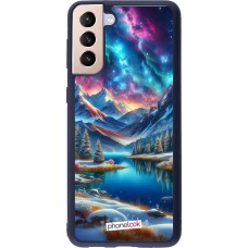Samsung Galaxy S21+ 5G Case Hülle - Silikon schwarz Fantasiebergsee Himmel Sterne