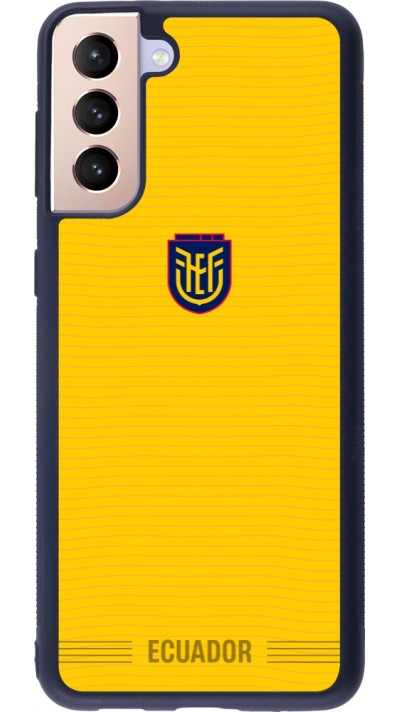 Coque Samsung Galaxy S21+ 5G - Silicone rigide noir Maillot de football E?quateur 2026 personnalisable