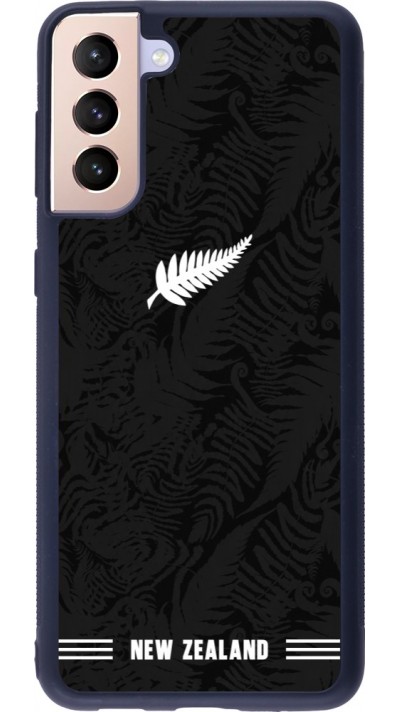 Coque Samsung Galaxy S21+ 5G - Silicone rigide noir Maillot de football Nouvelle-Zélande 2026 personnalisable