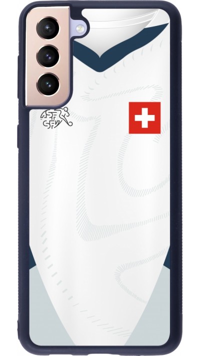 Samsung Galaxy S21+ 5G Case Hülle - Silikon schwarz Schweiz Away personalisierbares Fussballtrikot