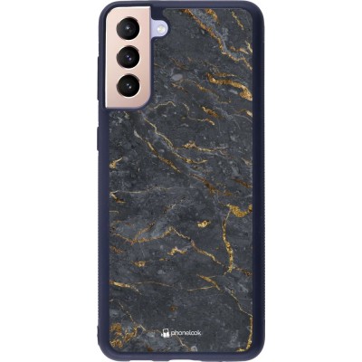 Hülle Samsung Galaxy S21+ 5G - Silikon schwarz Grey Gold Marble