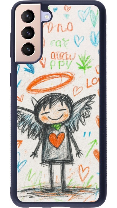 Samsung Galaxy S21+ 5G Case Hülle - Silikon schwarz Little Angel Sketch Love