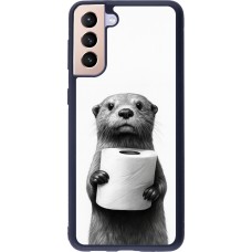 Samsung Galaxy S21+ 5G Case Hülle - Silikon schwarz Otter Toilettenpapier