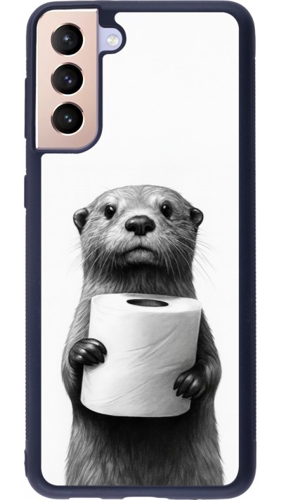 Samsung Galaxy S21+ 5G Case Hülle - Silikon schwarz Otter Toilettenpapier