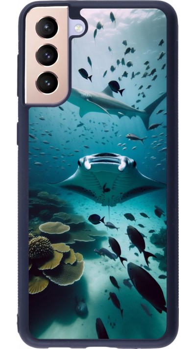 Samsung Galaxy S21+ 5G Case Hülle - Silikon schwarz Manta Lagune Reinigung