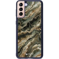 Samsung Galaxy S21+ 5G Case Hülle - Silikon schwarz Oliv Marmor