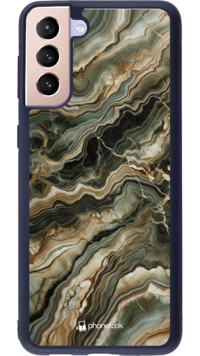 Samsung Galaxy S21+ 5G Case Hülle - Silikon schwarz Oliv Marmor
