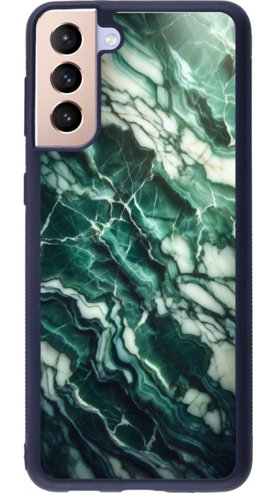 Samsung Galaxy S21+ 5G Case Hülle - Silikon schwarz Majestätischer grüner Marmor