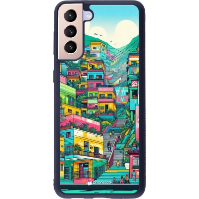 Samsung Galaxy S21+ 5G Case Hülle - Silikon schwarz Medellin Comuna 13 Kunst