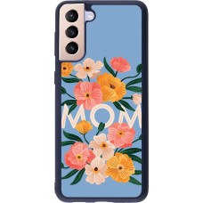 Samsung Galaxy S21+ 5G Case Hülle - Silikon schwarz Mom 2026 Flowers