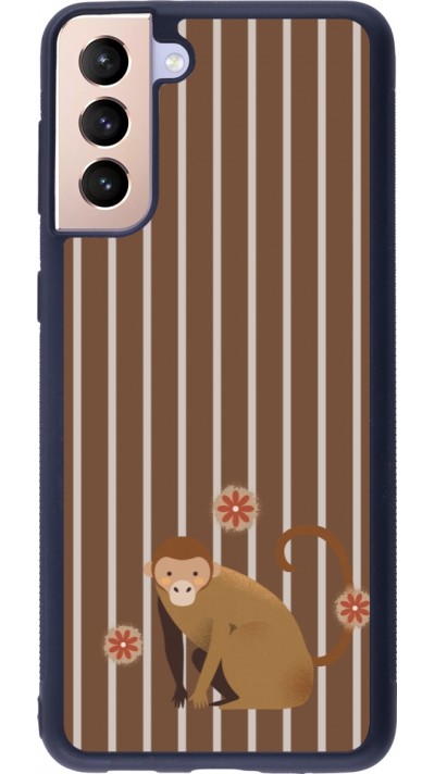 Samsung Galaxy S21+ 5G Case Hülle - Silikon schwarz Monkey with stripes