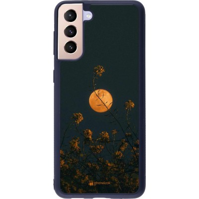 Hülle Samsung Galaxy S21+ 5G - Silikon schwarz Moon Flowers
