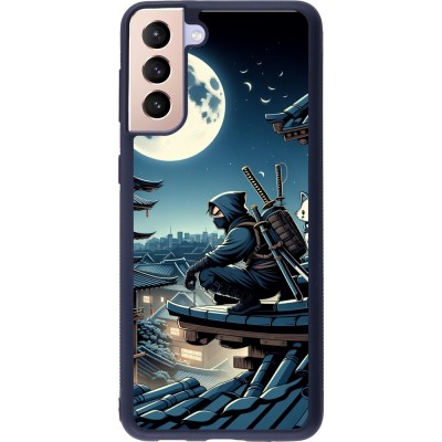 Samsung Galaxy S21+ 5G Case Hülle - Silikon schwarz Ninja unter dem Mond