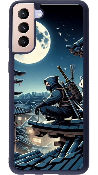 Samsung Galaxy S21+ 5G Case Hülle - Silikon schwarz Ninja unter dem Mond